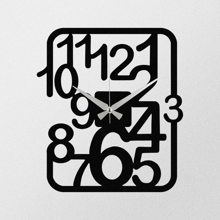 Wallity Enzoclock - S021 Reloj de Pared Decorativo de Metal Negro